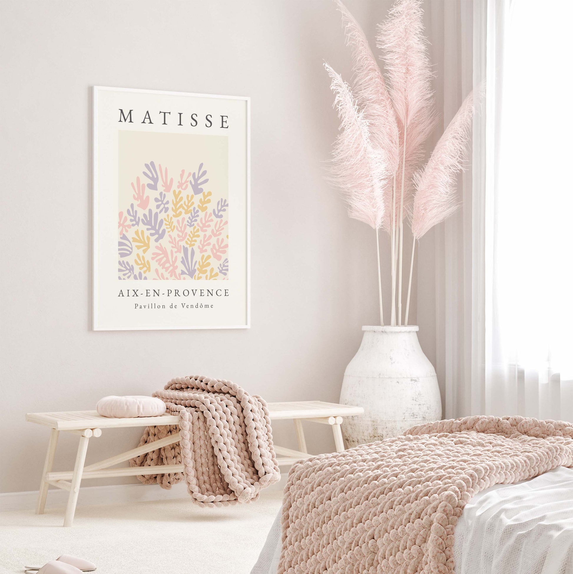 Minimalist Matisse poster in a pastel colour scheme