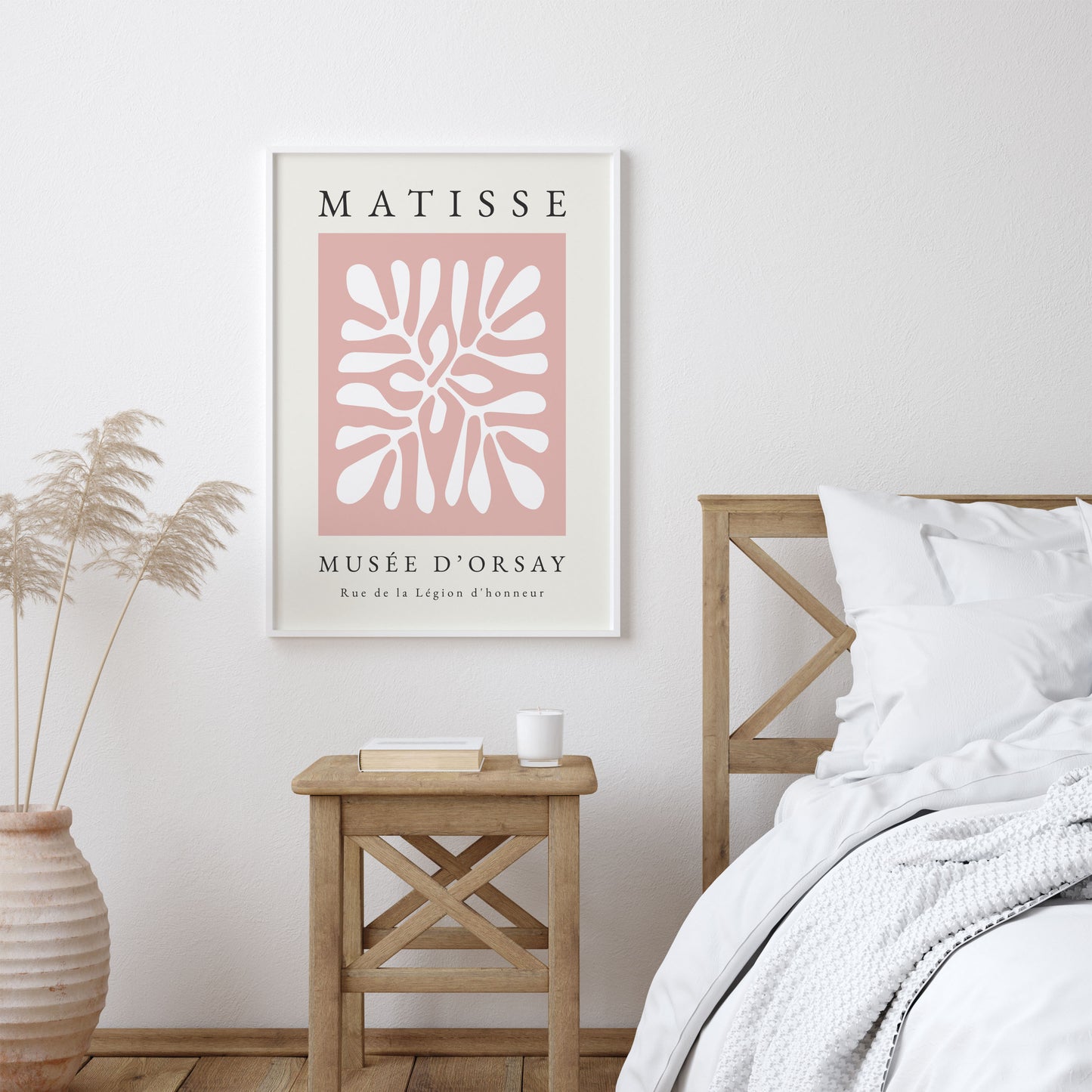 Minimalist Matisse wall art print in pink