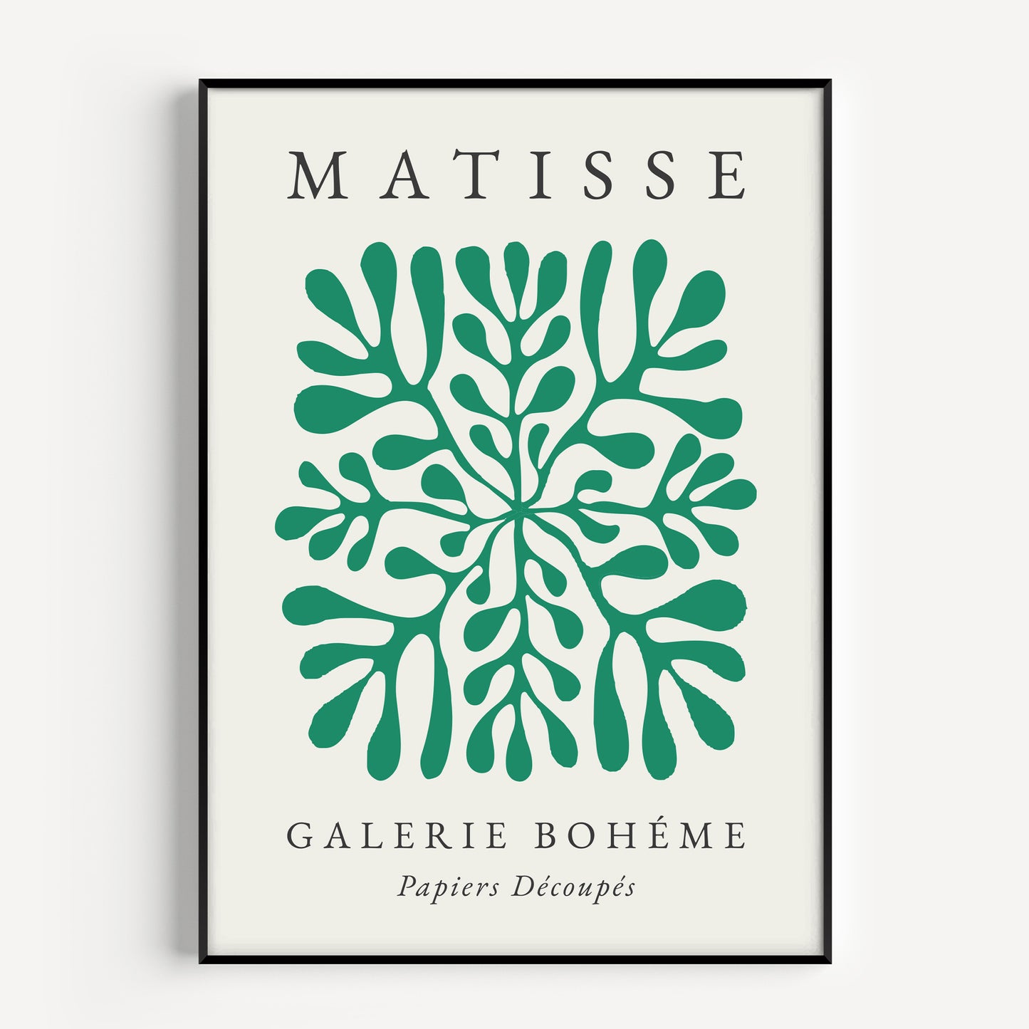 Green wall art print inspired by Henri Matisse, Galerie Bohème