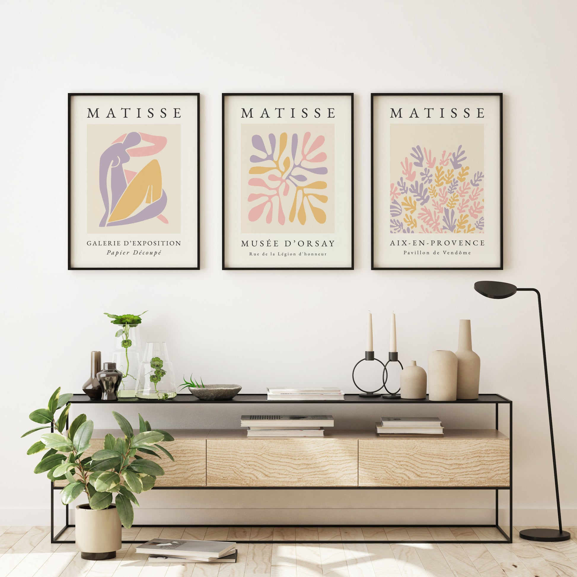 Matisse print set in pastel colours, set of 3