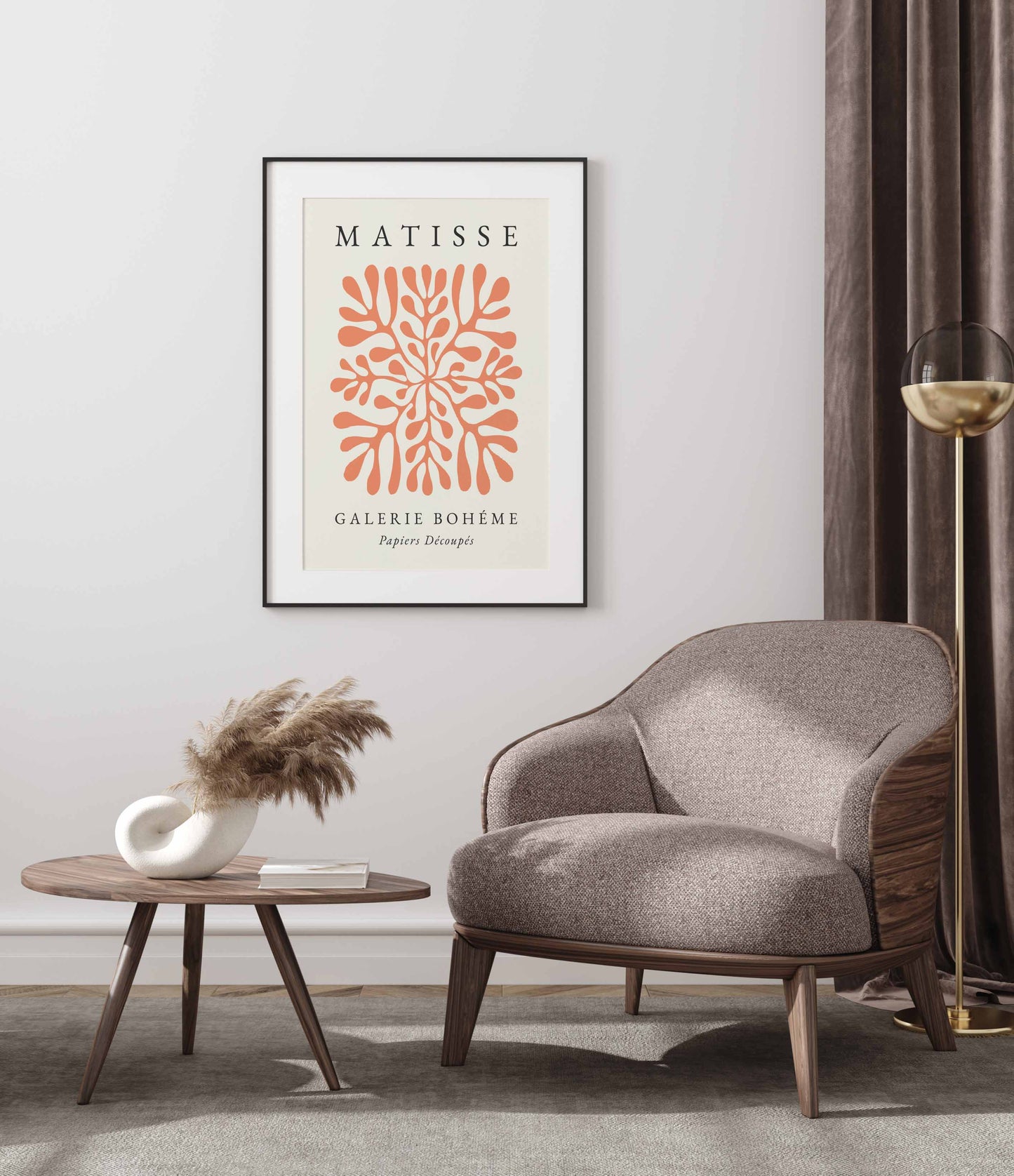 Orange Matisse poster in a minimalist style