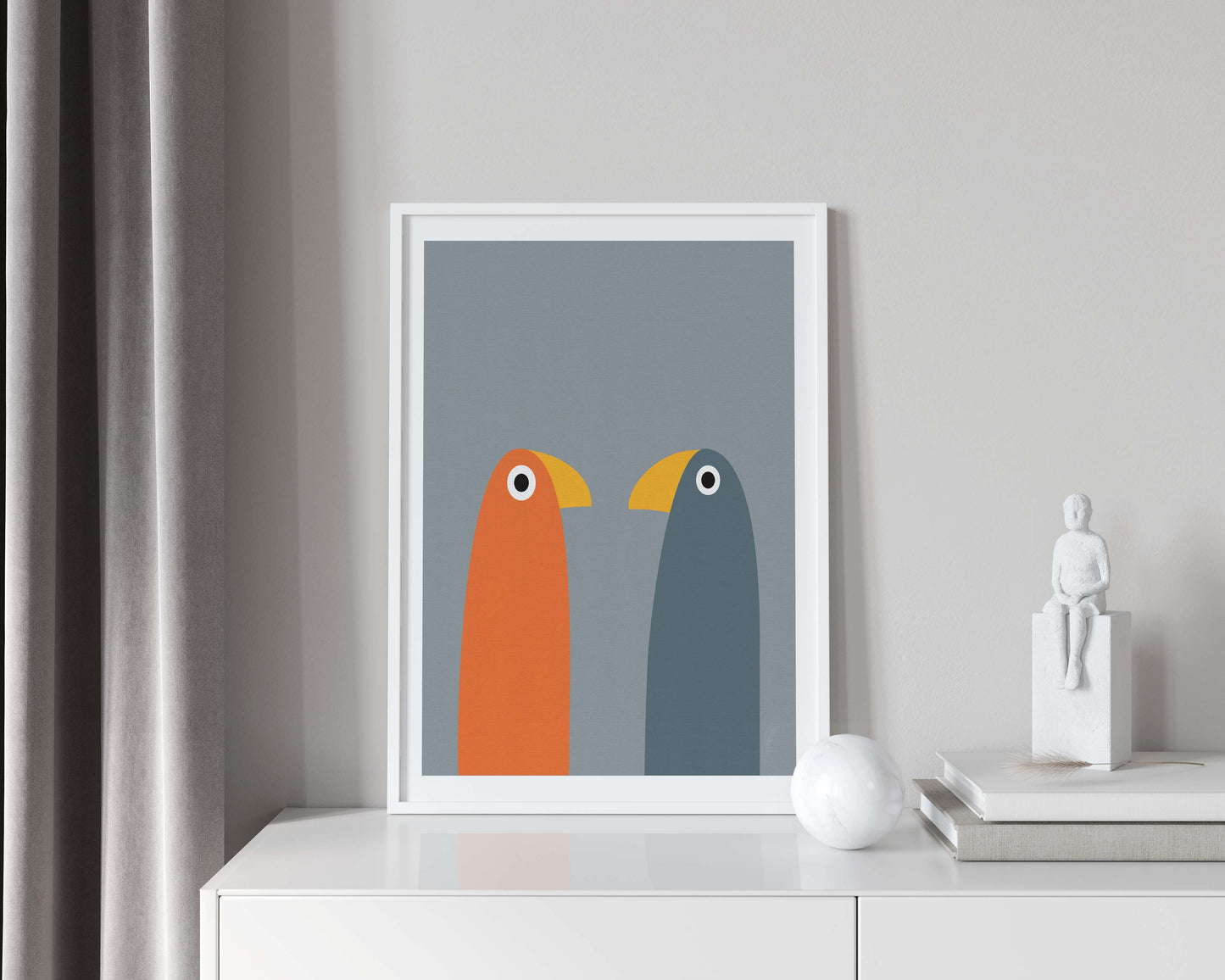 Minimalist bird poster in a clean modern style