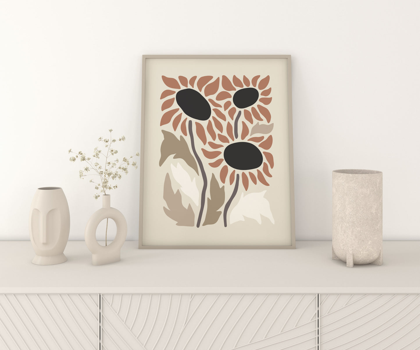 Modern sunflower wall art print