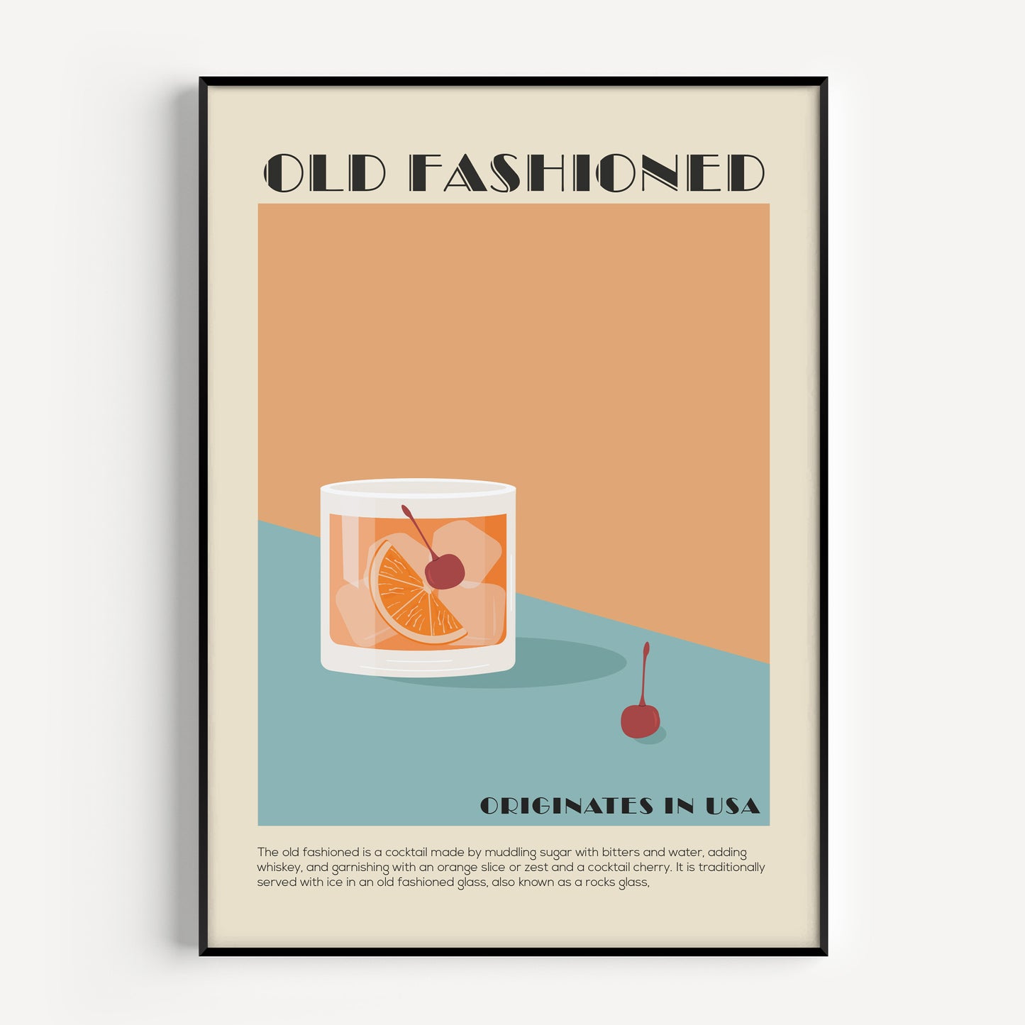 Old Fashioned Cocktail Print