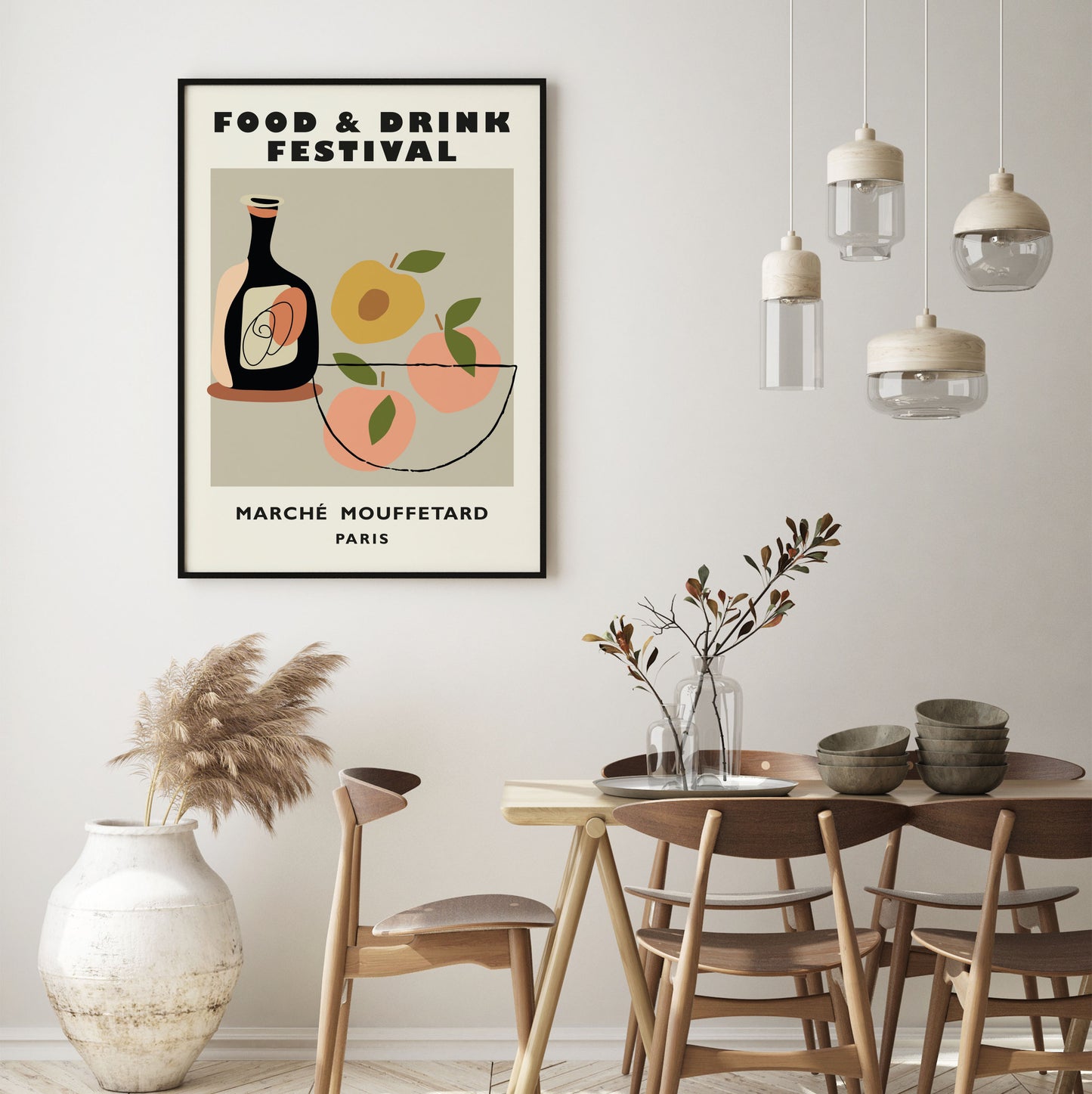 Food and drink festival Paris advertising poster for the kitchen or dining room