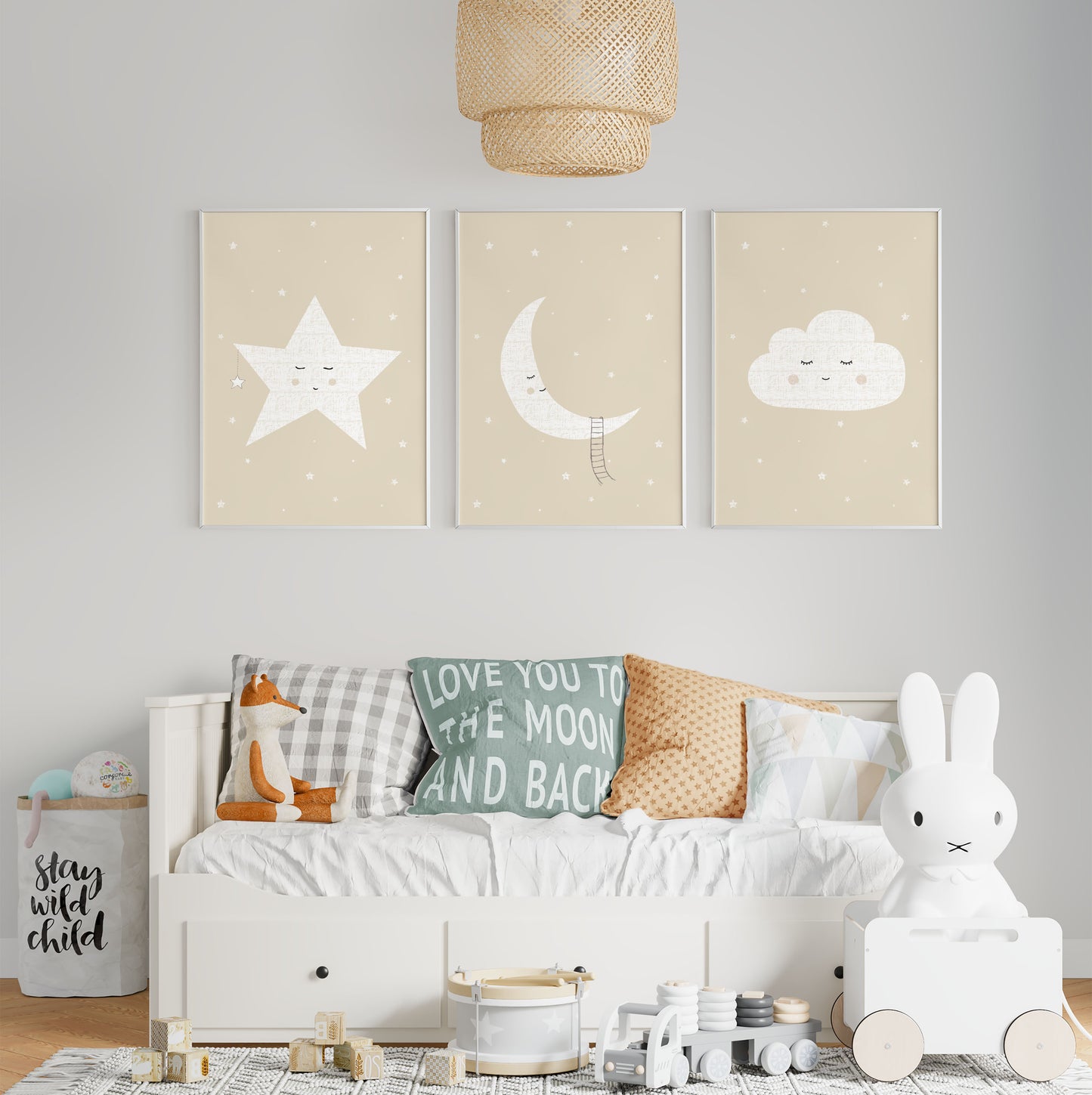 Cute Nursery Posters in beige and white