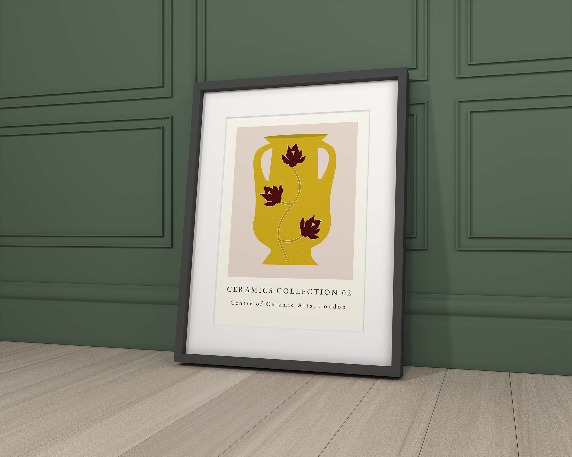 Minimalist yellow vase wall art print